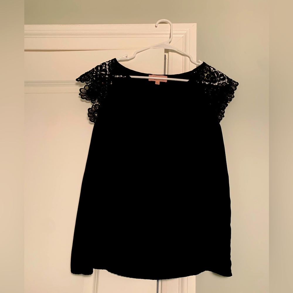 Pretty Black Top with Lace Detailing from Philosophy
